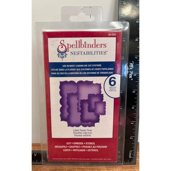 Spellbinders Nestabilities Labels Twenty-Three Die-Cut Stencil Set of 6 S4-347 - Picture 1 of 2